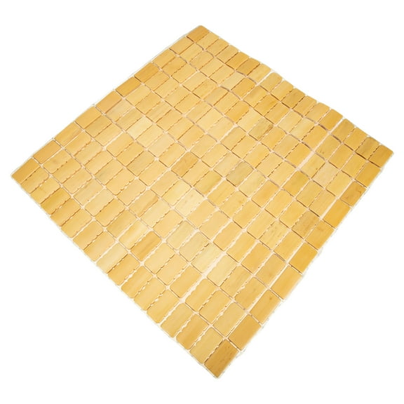 SEWOART Entryway Rug Bamboo Block Woven Mat Khaki Anti Slip Fatigue Reduction 1Set