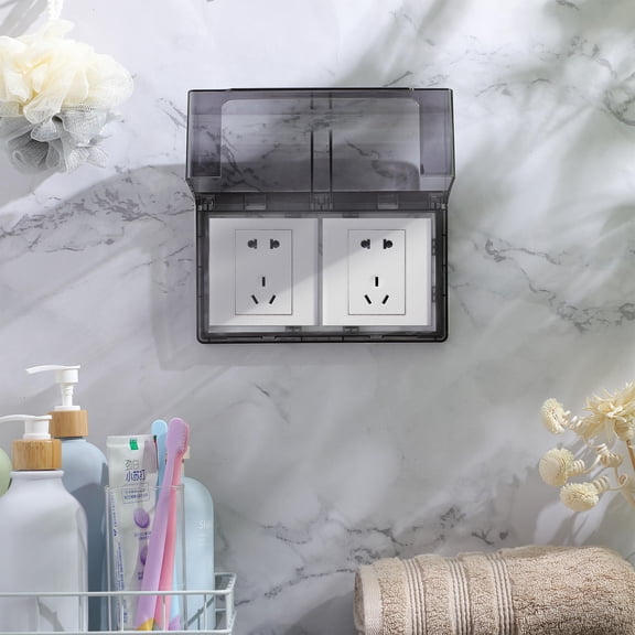 SEWOART Weatherproof Power Outlet Cover Black Double Position Socket Protector