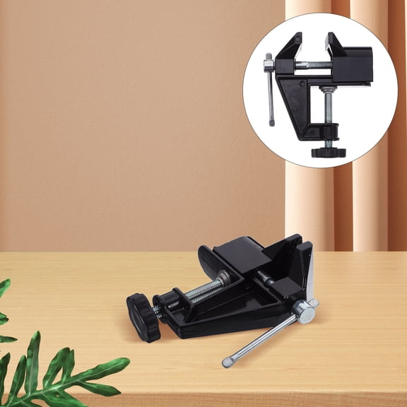 SEWOART Multifunctional Bench Vise Black Clamp on Table for Wood Metal and Plastic Projects