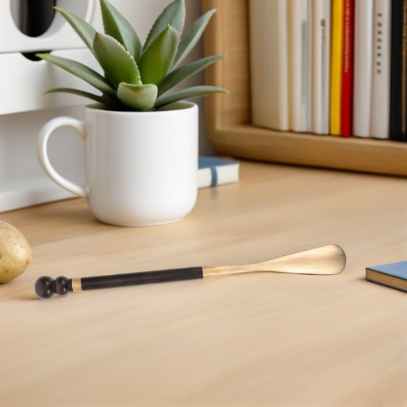 SEWOART Brass Shoe Spoon Versatile Shoe Dressing Tool For Seniors And Women 1Pack