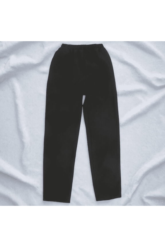 Breathable Chef Pants Black Polyester Cotton Oil Proof Easy Wash for Hotel Kitchen