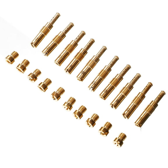 SEWOART Carburetor Jet Kit For ATV And UTV Golden Copper 1 Set 10pcs Main Measuring Holes 10pcs Idle Measuring Holes