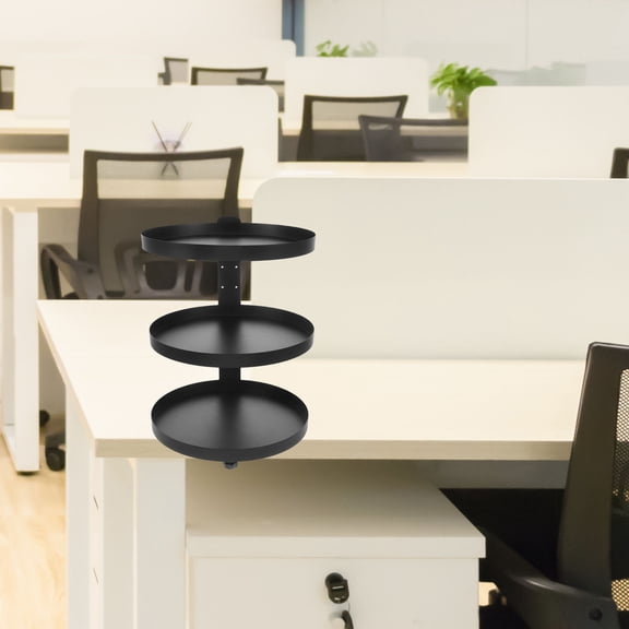 SEWOART Multi-Layer Carbon Steel Desk Shelf, Clamp-on, 3 Tier, Adjustable, Space Saving, for Kitchen Use