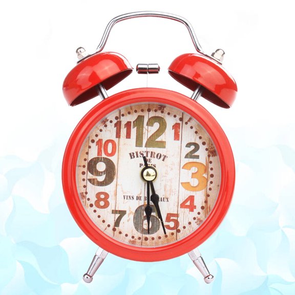 SEWOART Vintage Metal Ring Bell Desktop Alarm Clock for Bedroom Decor