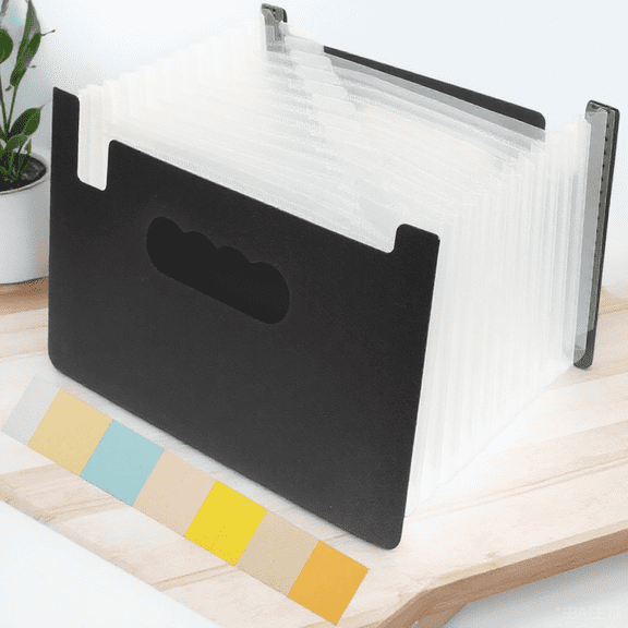 SEWOART Black Portable PP Coupon Organizer and Multi-Function Document Holder for Efficient Storage and Easy Access