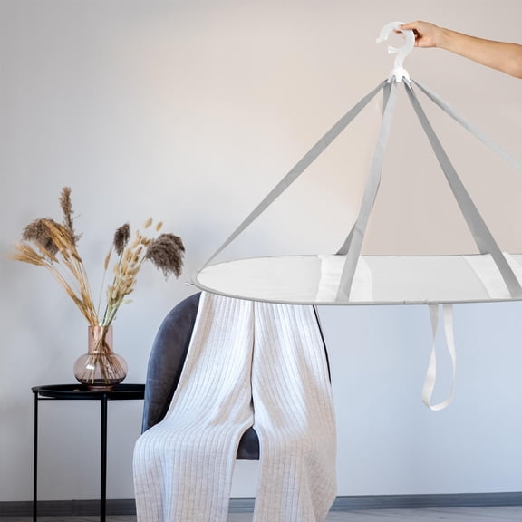 SEWOART Clothes Drying Net Grey Foldable Mesh Laundry Rack for Efficient Draining and Heavy Use