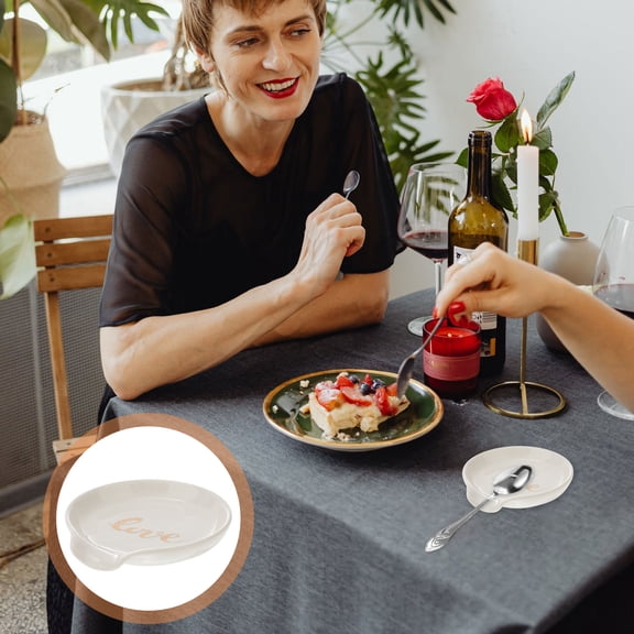 SEWOART Ceramic Spoon Stand White Safe to Use Easy to Clean for Storage