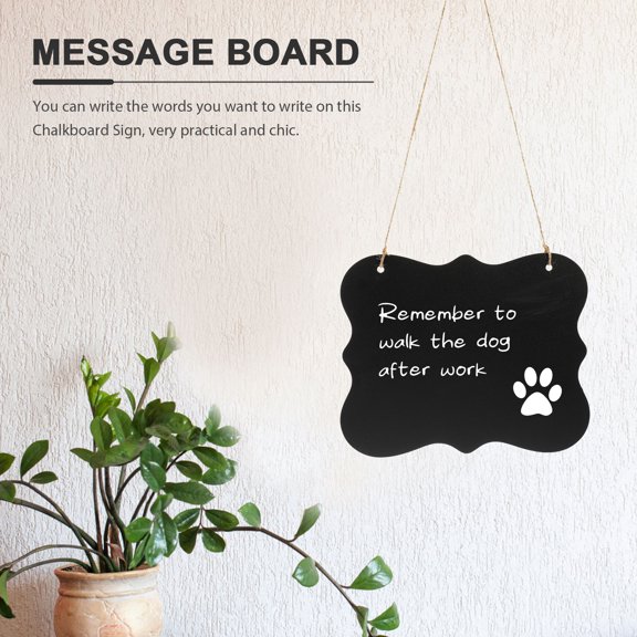 SEWOART Erasable Double Sided Chalkboard Sign Wall Hanging Memo Board Black for Decoration