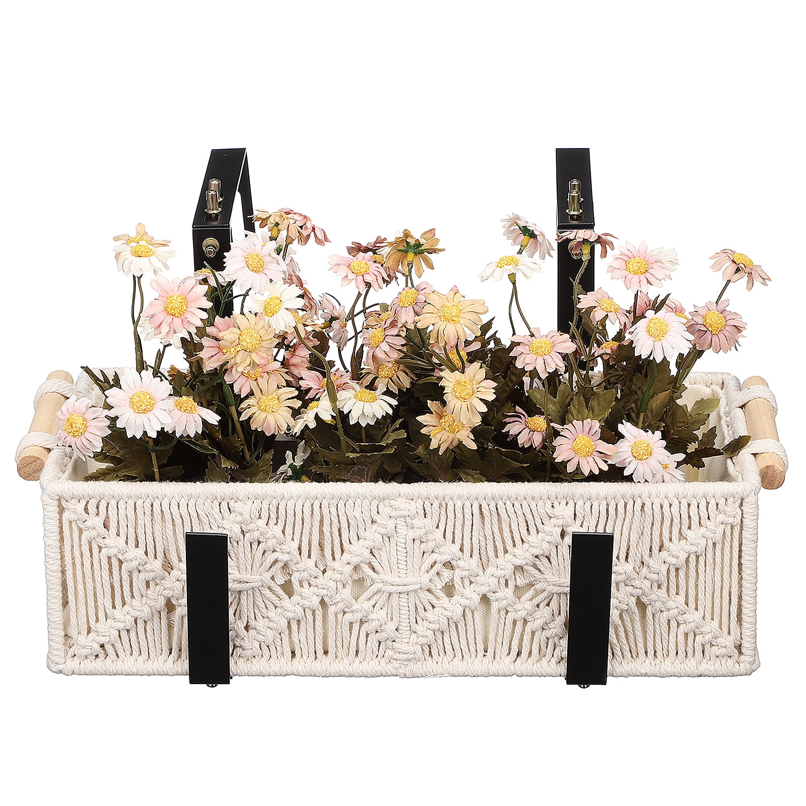 SEWOART 2Pcs Black Metal Planter Brackets Adjustable Support for Flower ...