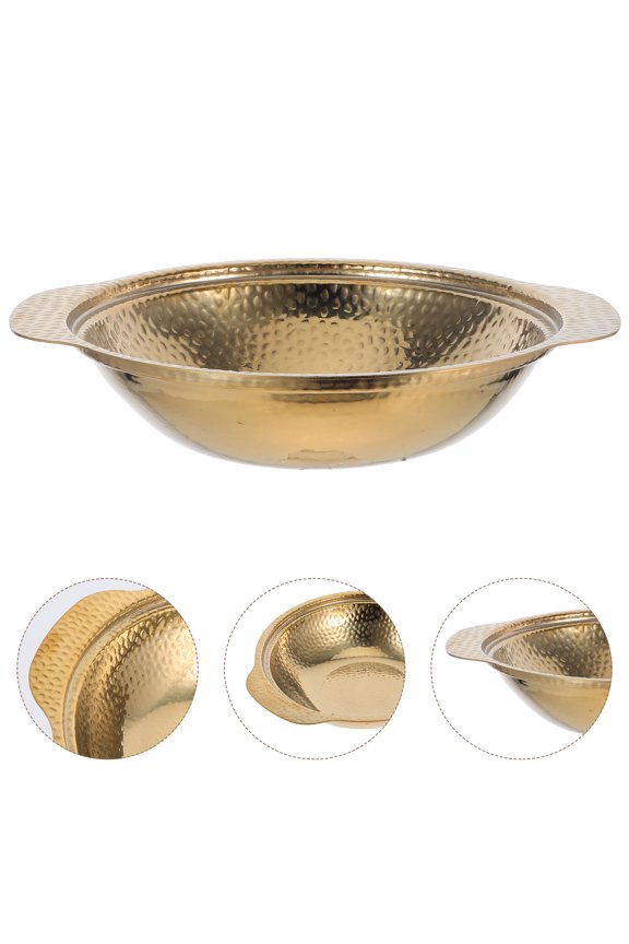 Golden Stainless Steel Noodle Pot with Dual Handles Suitable for Gas Stove Cooking