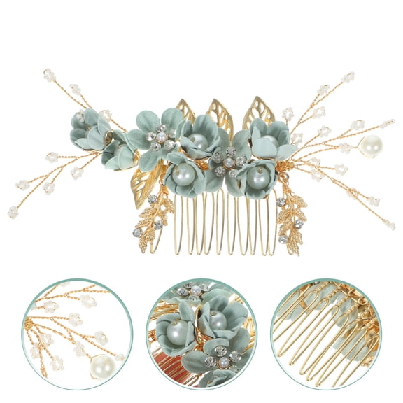 SEWOART Hair Decoration Wedding Hair Accessories for Bride Alloy Green 1Pcs