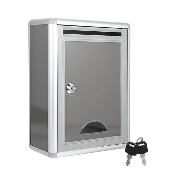 SEWOART Lightweight Grey Metal Locking Wall Hanging Mailbox for Secure and Convenient Storage