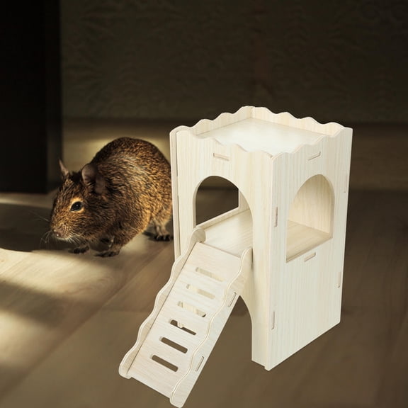 SEWOART Hamster Hide Habitat 1 Set Natural Wood Beige for Pet Supplies