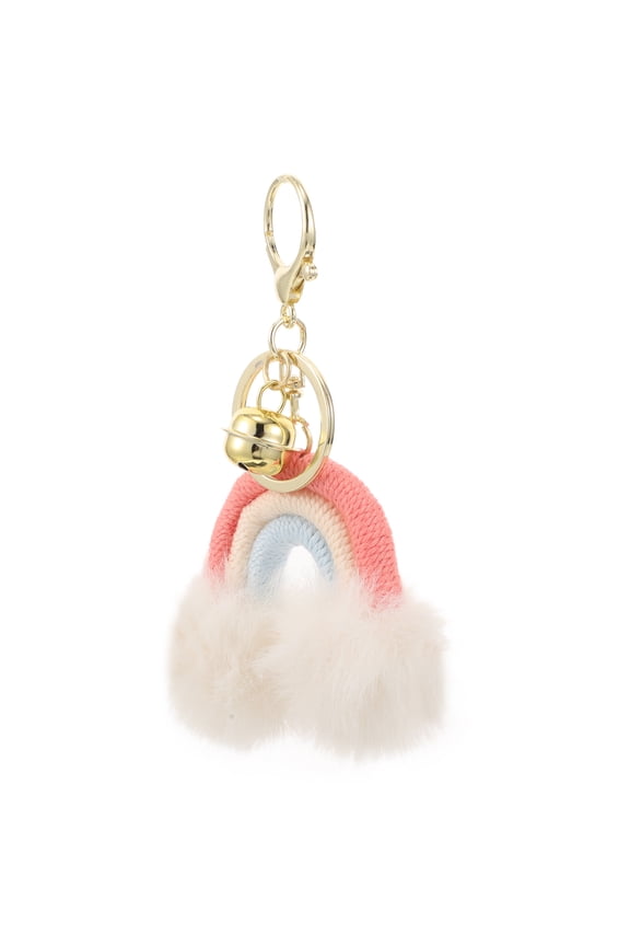 Handmade Boho Macrame Keychain with Pom Pom Tassel for Car and Bag Decoration