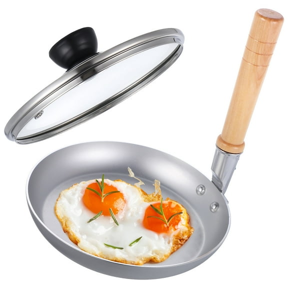 SEWOART Frying Oyakodon Egg Pan Silver Stainless Steel Frying Eggs for Home Cooks 1 Set