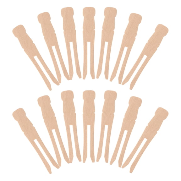 SEWOART 100Pcs Khaki Clothes Pegs Wooden Non Slip Clothespins Strong Clamping Force for Laundry