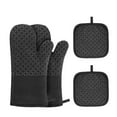 thumbnail image 1 of SEWOART Silicone Oven Mitts Black Thickened Anti-Scald for Kitchen Use, 1 of 6