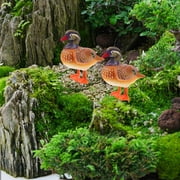 SEWOART Lifelike Mandarin Duck Figurine Multi-Color Plastic Home Decor 2Pcs