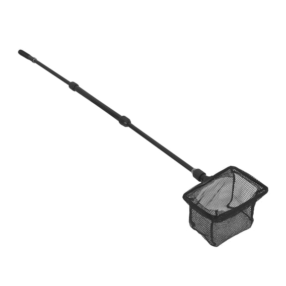 SEWOART Supple Coated Fishing Net with Retractable Pole and Non Absorbent Black Mesh for Freshwater