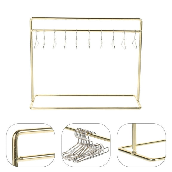 SEWOART Mini House Storage Racks Doll Garment Rack Iron Clothes Display 1 Set