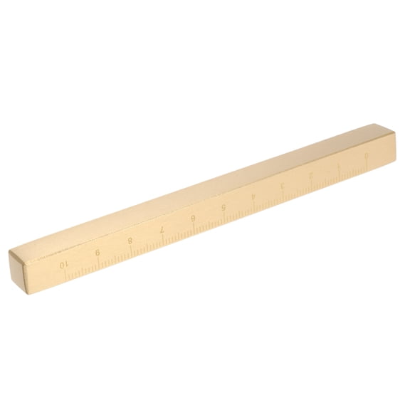 SEWOART Brass Paperweight Ruler Scale 1 Piece Desktop Decor for Writing and Office Use