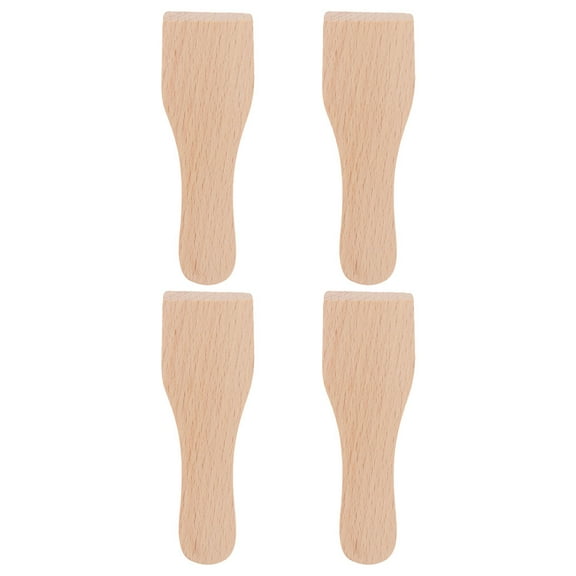 SEWOART 4-Piece Multi-Function Khaki Wood Cream Spreader Set for Home Baking and Kitchen Use