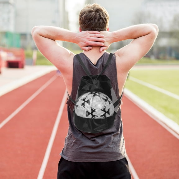 SEWOART Net Bag for Balls Cotton Linen Black Multi-function Design 1Set