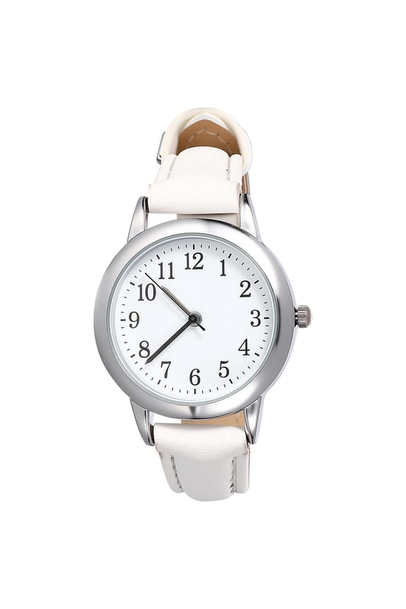 Waterproof Quartz Watch For Women Pu White Wrist Watch 1Set