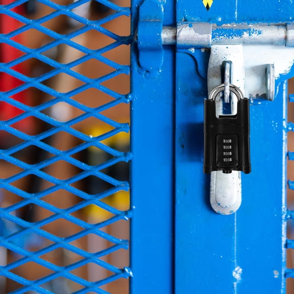 SEWOART Black Weather Resistant 4 Digit Combination Padlock for Outdoor Use on Sheds Gates and Storage