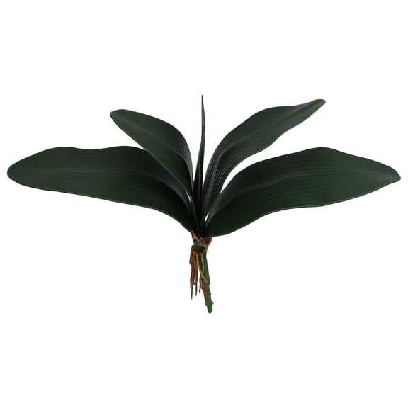 SEWOART Artificial Orchid Leaves Green Stems 5 Leaf EVA Foam Home Decor