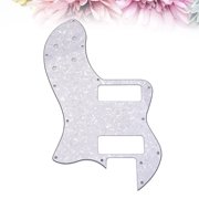SEWOART Pickguard for Guitar Tremolo White PVC 3 Ply Wear Resistant Replacement Accessory
