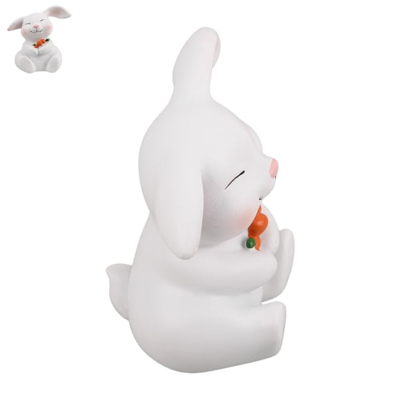 SEWOART White Resin Rabbit Figurines for Easter Home and Garden Decor