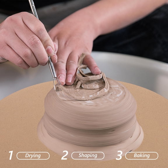 SEWOART Pottery Density Plate Clay Sculpting Board for DIY Ceramics with Durable Khaki Material