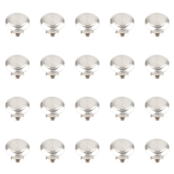 SEWOART 20Pcs Plated Silver Round Hardwares Knob Single Hole Pulls for Furniture Cabinet Drawers
