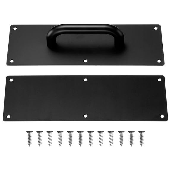 SEWOART Push Door Handle Commercial Door Handle Attachment Black Stainless Steel 1 Set