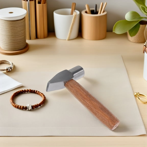 SEWOART Anti Slip Portable Duckbill Hammer with Wooden Handle for Jewelry Repair and Crafting Projects