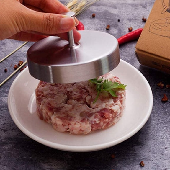 SEWOART Home Kitchen Stainless Steel Burger Press Mold with Smooth Round Edges