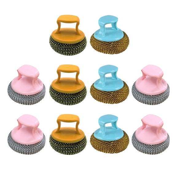 SEWOART Kitchen Dish Brushes, 10-Pack Portable Scrubbers for Strong Cleaning, Assorted Colors, and Easy to Use