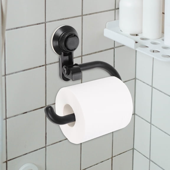 SEWOART Black Wall-Mounted Cup Towel Holder and Paper Towel Organizer for Bathroom and Kitchen