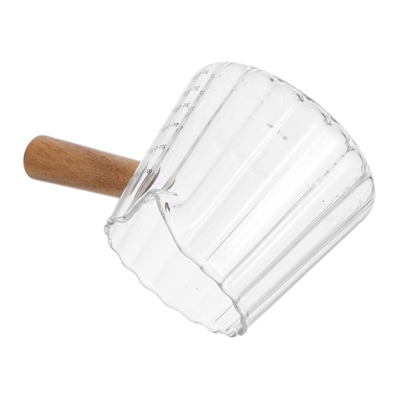 SEWOART Heat Resistant Glass Espresso Cup with Wooden Handle for Household Use