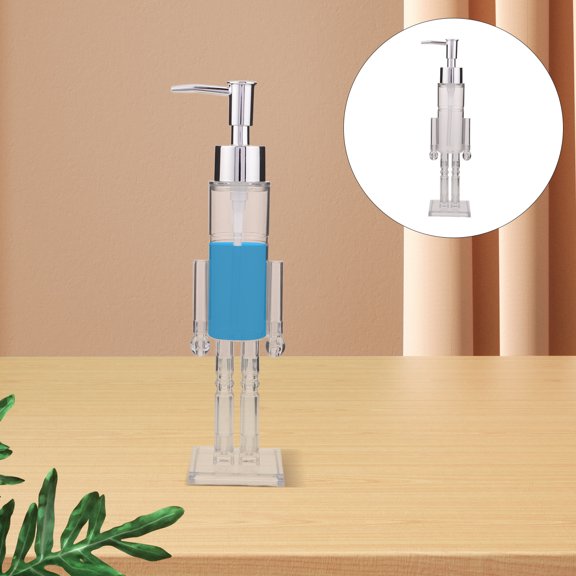 SEWOART Transparent Refillable Nutcracker Soap Dispenser for Holiday Kitchen and Bathroom