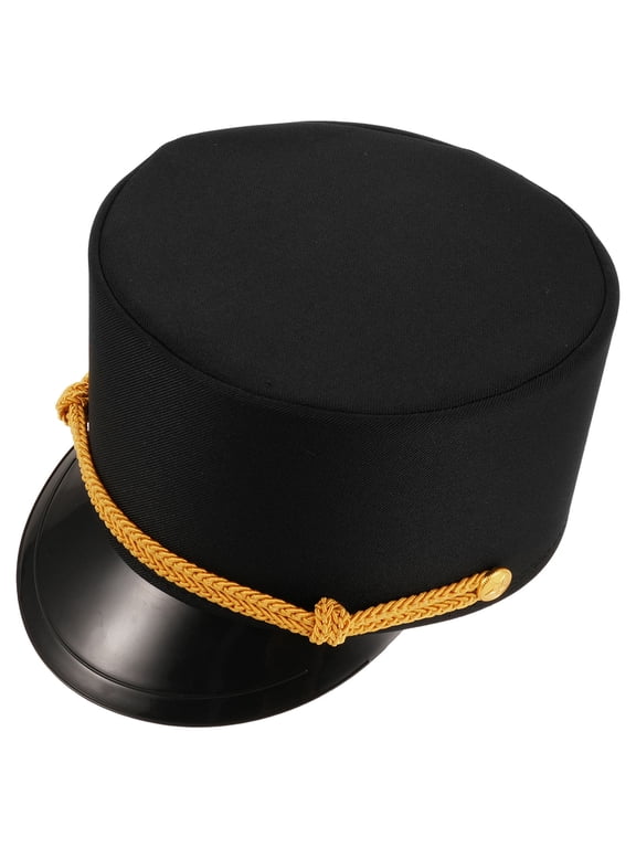 Unisex Black Train Conductor Hat Breathable Fabric for Events