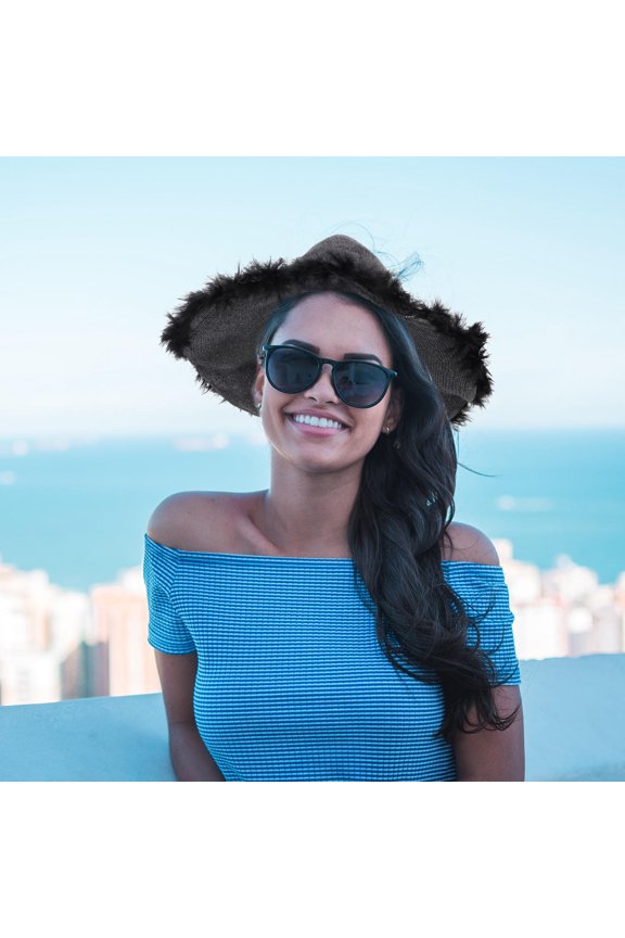 Warm Grey Pattern Knit Beanie Soft Fringe Knit Hat for Casual and Festive Winter Style