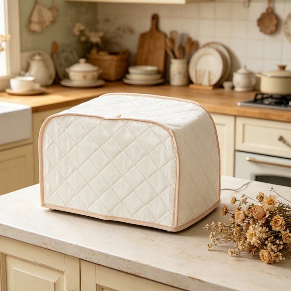 SEWOART Washable Bread Maker Cover in White Polyester for Home Kitchen Counter Protection