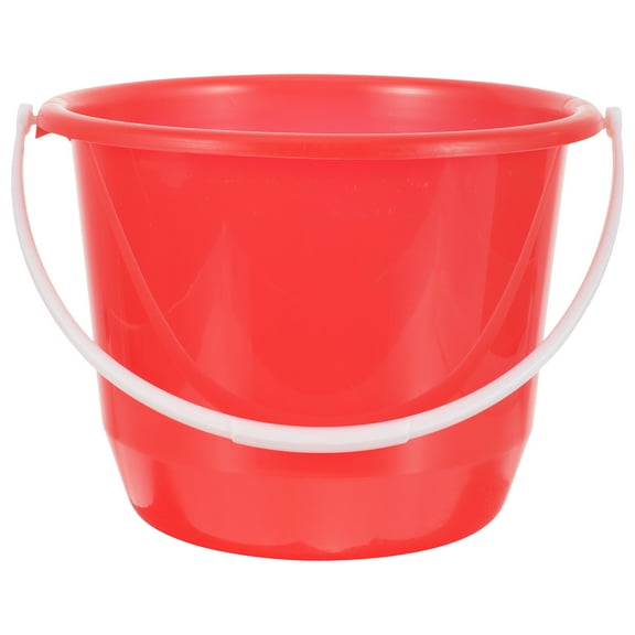 SEWOART Portable Red Plastic Water Bucket for Home and Dormitory Use