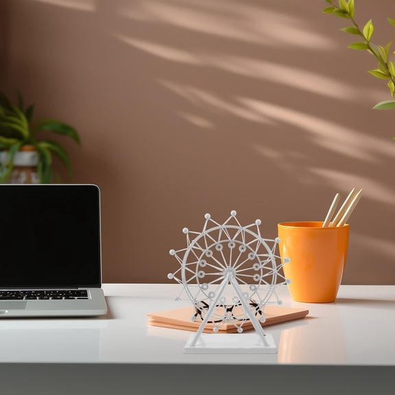 SEWOART Lightweight White Metal Ferris Wheel Decor for Home and Office