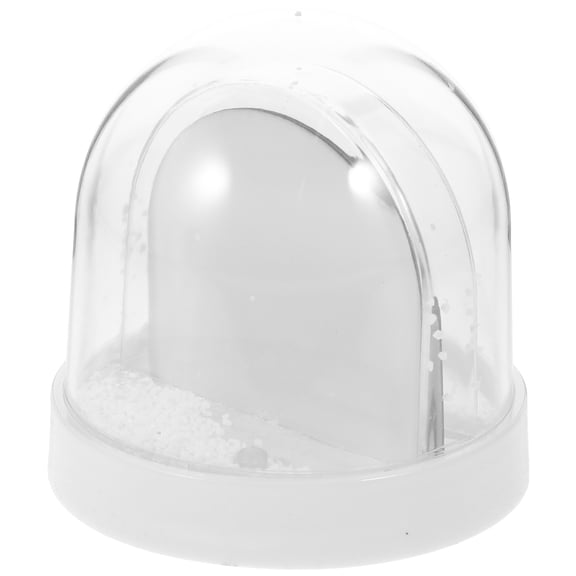 SEWOART DIY Photo Snow Globe with White Plastic Frame for Cake Decoration and Sublimation Heat Transfer
