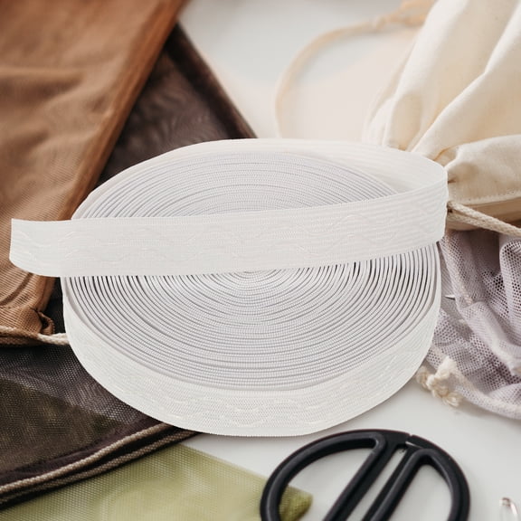 SEWOART White Polyester Elastic Band for Crafts, Sewing, Clothing Decoration, Handmade Projects and Multi-Purpose Use
