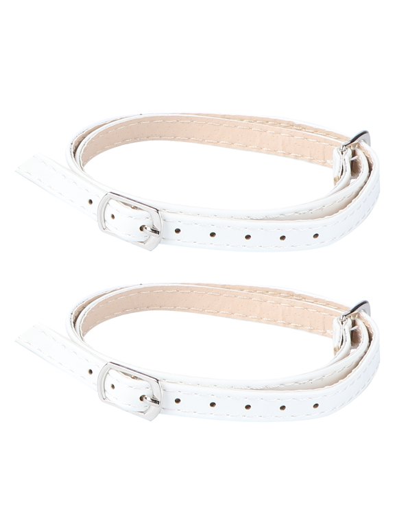 High Heel Ankle Straps White PU, Chic Design to Prevent Dropping 1Pair