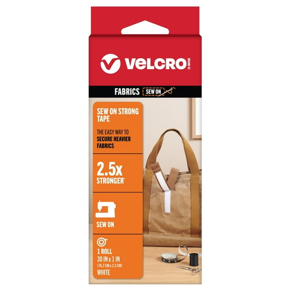 VELCRO Brand Sew On Strong Tape 30in x 1in white